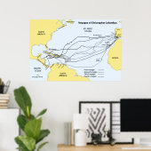 Voyages of Christoffel Columbus Poster (Thuiskantoor)