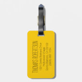 Voyageur long-courrier jaune plus étiquette bagage (Dos Vertical)