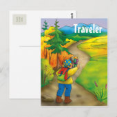 Voyageur - modèle de carte postale (Devant / Derrière)