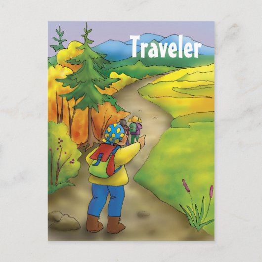 Voyageur - modèle de carte postale (Devant)