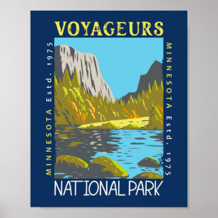 Voyageurs Nationaal Park Minnesota Retro in nood Poster