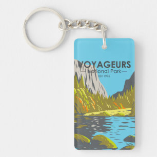 Voyageurs Nationaal Park Minnesota Vintage Sleutelhanger