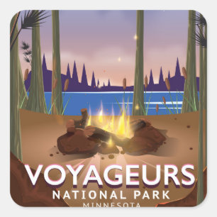 Voyageurs National Park Minnesota reisposter Vierkante Sticker