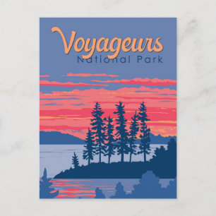 Voyageurs National Park Rainy Lake Illustratie Briefkaart