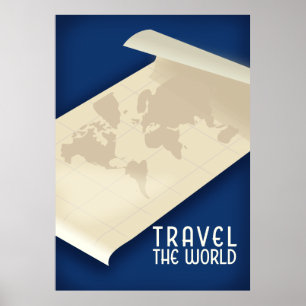 Voyagez dans le monde affiche de voyage de style v