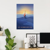 Voyagez en Planche à Voile Affiche de Voyage (Bureau à domicile)