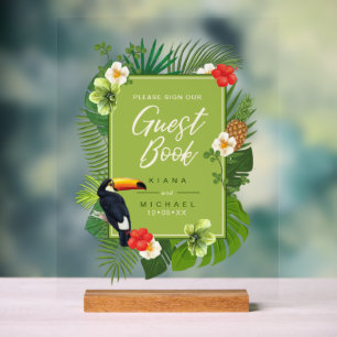 Voyant d'aquarelle Tropical Livre d'or Green ID577