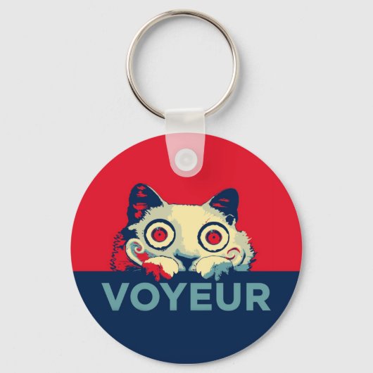 VOYEUR Cat Propaganda Sleutelhanger (Voorkant)