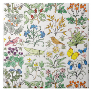 Voysey Apothecary's Garden Art Tile Trivet Tegeltje