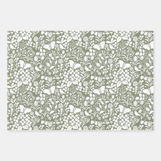 Voysey en vert 19" x 29" Feuilles papier d'envelop (Devant 3)