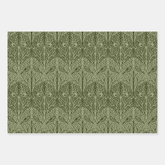 Voysey en vert 19" x 29" Feuilles papier d'envelop (Devant)
