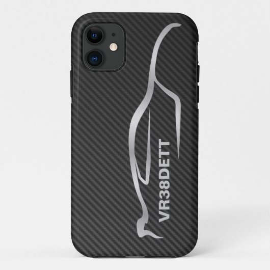"VR38DETT" Skyline GT-R Grey Silhouette Logo Case-Mate iPhone Case (Achterkant)
