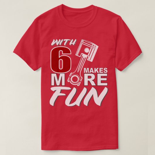 VR6 Motorafstelling 6 cilinder Meer vun gezegde vo T-shirt (Design voorkant)