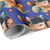 VR Cat in Space Cadeaupapier (Rol Hoek)