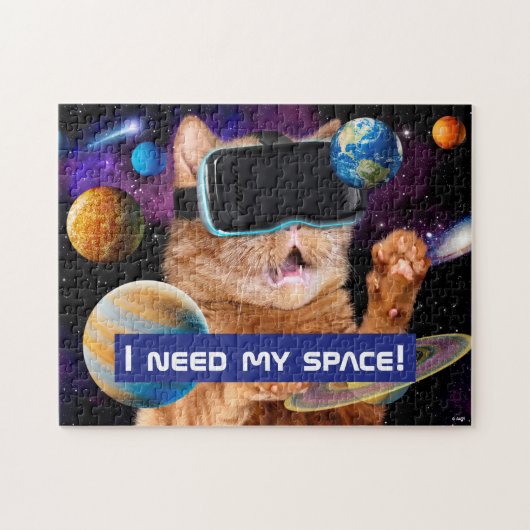 VR Cat in Space Legpuzzel (Horizontaal)