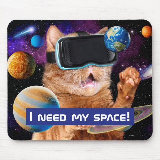 VR Cat in Space Muismat (Voorkant)