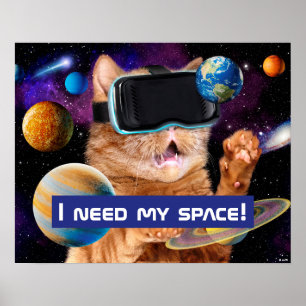 VR Cat in Space Poster