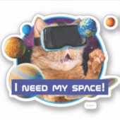 VR Cat in Space Sticker (Voorkant)