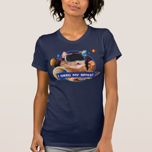 VR Cat in Space T-shirt (Voorkant)