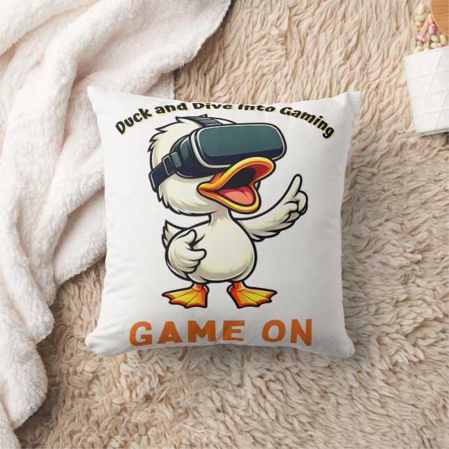 VR Duck Gamer Computer Nerd Kussen (Deken)