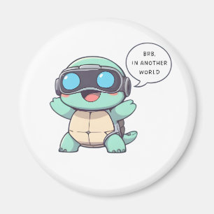 VR-gamende Schildpad "BRB In Een Andere Wereld" Ka Magneet
