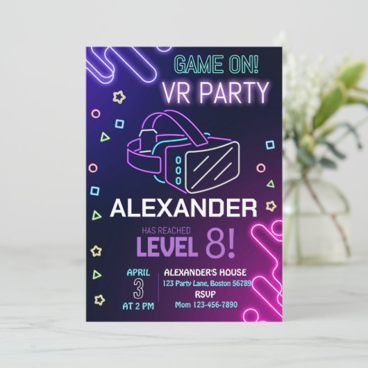 VR Invitation Anniversaire Réalité virtuelle Invit (Debout devant)