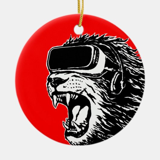 VR Lion Keramisch Ornament (Voorkant)