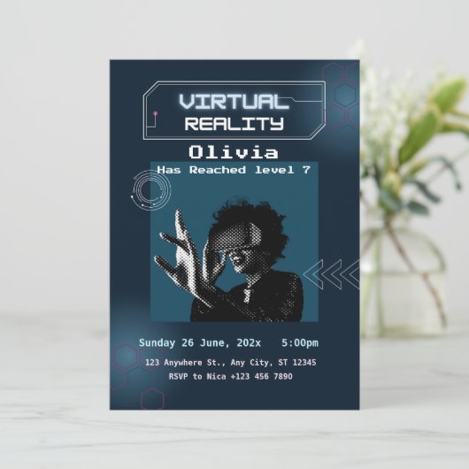 VR Réalité virtuelle Invitation de fête d'annivers (Debout devant)