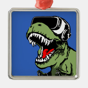 VR T-rex Metalen Ornament