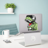 VR T-rex Sticker (Laptop op bureau)