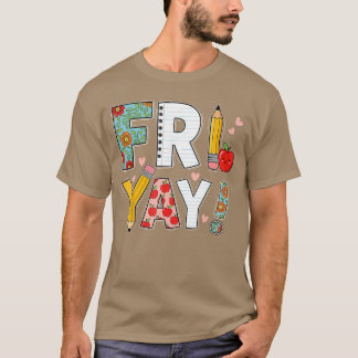 Vr Yayeacher Gelukkig vrijdag VrYay Weekend Terug T-shirt