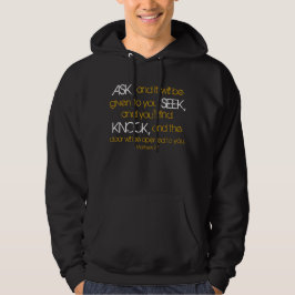 Vraag aan Seek Knock bijbel Matthew 7:7 hoodie