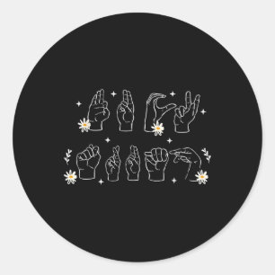 Vraag anti-Trump handteken grappig en gebaar Ronde Sticker