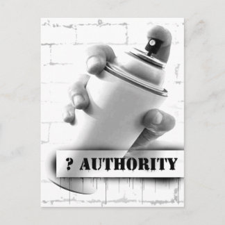 Vraag Autoriteit - Spuitverf can - Graffiti Briefkaart