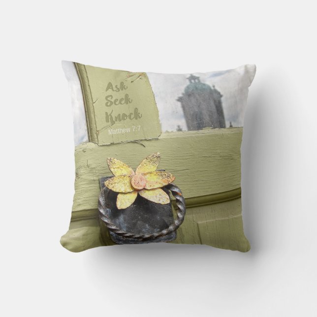 Vraag de  deur voor het zoeken naar knoppen kussen (Voorkant)