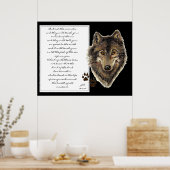 Vraag de Manuscript van Dieren van de Wolf van de  Poster (Keuken)