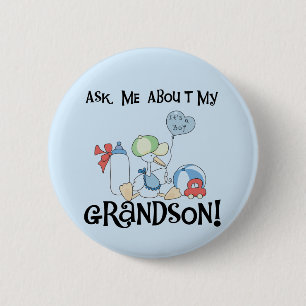 Vraag eens naar mijn kleinzoontoverhemden en cadea ronde button 5,7 cm
