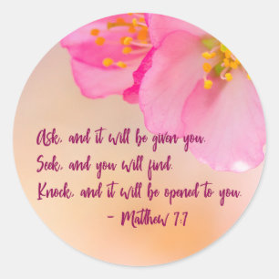 Vraag en het zal Christelijk Floral Inspirerend zi Ronde Sticker