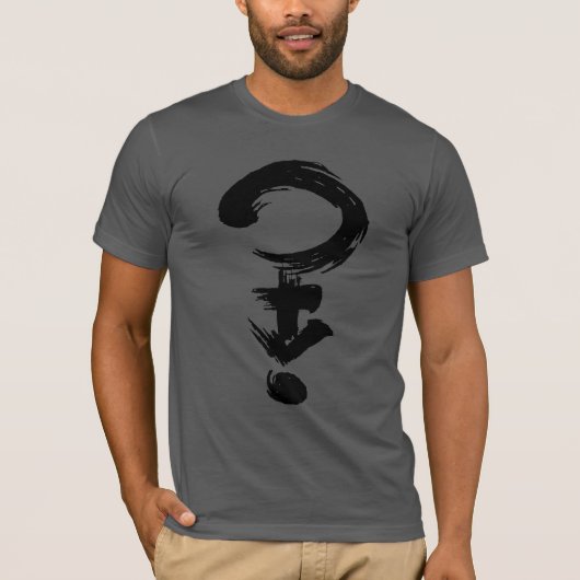 Vraag Geslachtsorgaan-penseelsymbool T-shirt (Voorkant)
