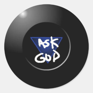 Vraag God Magic 8Ball sticker