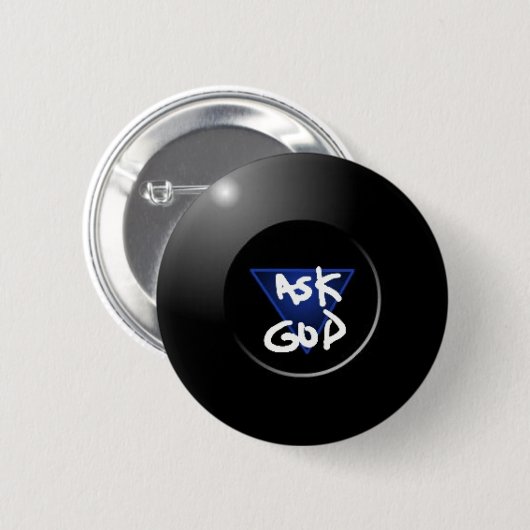 Vraag God Magische knop 8Ball Ronde Button 5,7 Cm (Voorkant /achterkant)