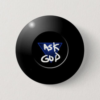 Vraag God Magische knop 8Ball Ronde Button 5,7 Cm