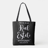 vraag het e - over bedrijfspromo voor makelaars in draagtas (Achterkant)