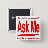 Vraag het me Button (Voorkant /achterkant)