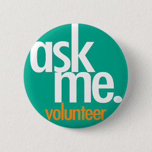 Vraag het me. Groene vrijwilligersknop Ronde Button 5,7 Cm