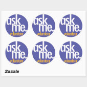 Vraag het me. Paarse vrijwilliger sticker (Vel)