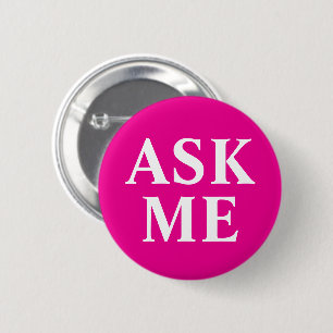 Vraag het me Pink Business Badge Button