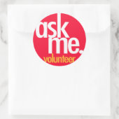Vraag het me. Rode vrijwilliger sticker (Tas)
