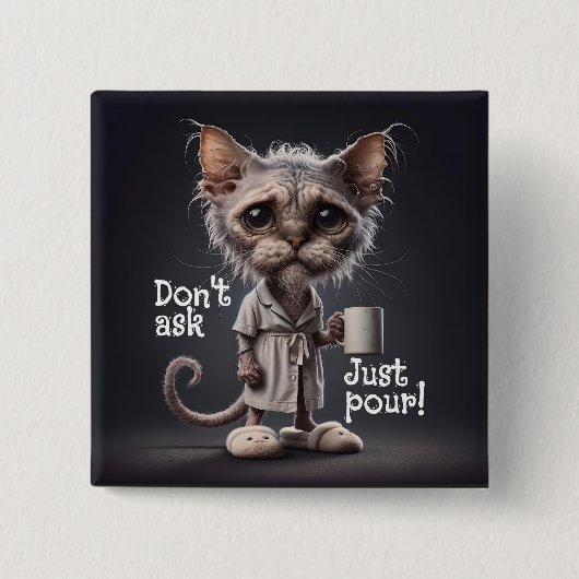 Vraag het niet, schenk gewoon! vierkante button 5,1 cm (Voorkant)