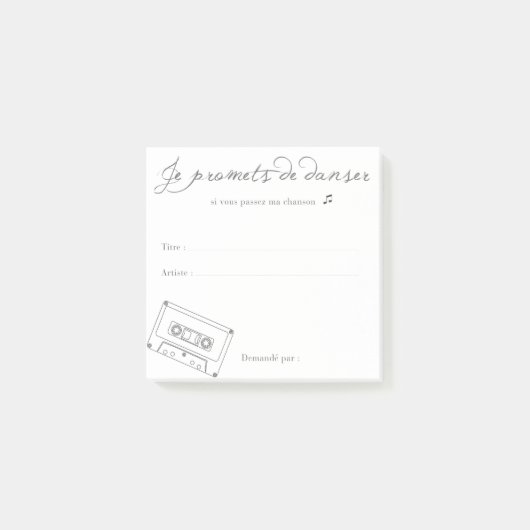 Vraag 'Ik beloof je te dansen' Post-it® Notes (Voorkant)